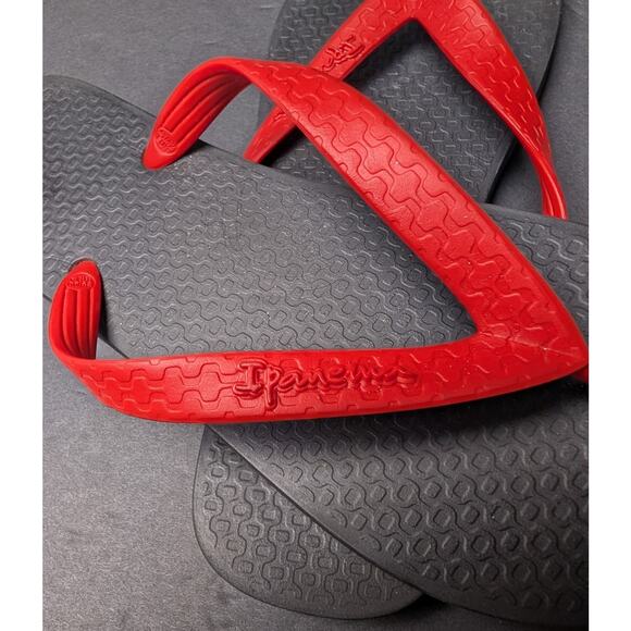Ipanema Red Flip Flops Sandals WOMENS 10.5 Summer Casual Beach Cruise Comfy Swim - Picture 5 of 6